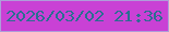文字の大きさ：4、枠の色：ae9dd9、背景の色：c941d5、文字の色：2a6e91 無料ブログパーツのブログ時計