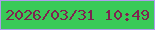 文字の大きさ：3、枠の色：ae9dec、背景の色：39ca57、文字の色：7f2250 無料ブログパーツのブログ時計