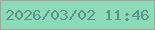 文字の大きさ：4、枠の色：ae9f9a、背景の色：8bdab8、文字の色：5e908d 無料ブログパーツのブログ時計