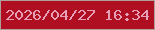 文字の大きさ：2、枠の色：aea09a、背景の色：b00f22、文字の色：e69fb7 無料ブログパーツのブログ時計