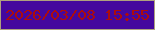 文字の大きさ：2、枠の色：aea17e、背景の色：44089e、文字の色：ad0c0c 無料ブログパーツのブログ時計