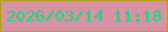 文字の大きさ：3、枠の色：aea410、背景の色：d892a6、文字の色：04e080 無料ブログパーツのブログ時計