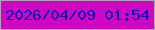 文字の大きさ：4、枠の色：aea5b1、背景の色：cf07c4、文字の色：0c15ad 無料ブログパーツのブログ時計