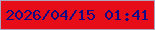 文字の大きさ：3、枠の色：aea5bd、背景の色：e70d18、文字の色：130b85 無料ブログパーツのブログ時計