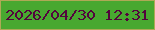 文字の大きさ：3、枠の色：aea956、背景の色：48a830、文字の色：53043d 無料ブログパーツのブログ時計