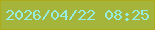文字の大きさ：3、枠の色：aeab19、背景の色：a5b43a、文字の色：96ece1 無料ブログパーツのブログ時計