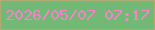 文字の大きさ：1、枠の色：aeab74、背景の色：73b976、文字の色：f783cb 無料ブログパーツのブログ時計