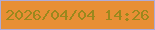 文字の大きさ：3、枠の色：aeabd9、背景の色：e88f35、文字の色：9b881d 無料ブログパーツのブログ時計