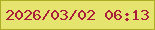 文字の大きさ：4、枠の色：aeac22、背景の色：e5e46f、文字の色：a81e3b 無料ブログパーツのブログ時計