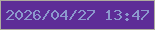 文字の大きさ：3、枠の色：aeac9e、背景の色：5d2d97、文字の色：8c98cd 無料ブログパーツのブログ時計