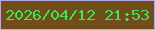 文字の大きさ：2、枠の色：aeacea、背景の色：704d1b、文字の色：3be854 無料ブログパーツのブログ時計