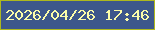 文字の大きさ：3、枠の色：aeb81e、背景の色：3d578b、文字の色：fbfca9 無料ブログパーツのブログ時計