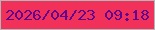 文字の大きさ：3、枠の色：aeb8b8、背景の色：f2315a、文字の色：610590 無料ブログパーツのブログ時計