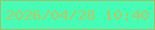 文字の大きさ：2、枠の色：aeba63、背景の色：44feb8、文字の色：bac763 無料ブログパーツのブログ時計