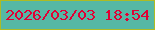 文字の大きさ：5、枠の色：aebb24、背景の色：56b8a5、文字の色：e10034 無料ブログパーツのブログ時計