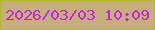 文字の大きさ：3、枠の色：aebd27、背景の色：c6af7a、文字の色：c81ff3 無料ブログパーツのブログ時計