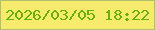 文字の大きさ：2、枠の色：aebf6e、背景の色：f6eb6c、文字の色：68b00a 無料ブログパーツのブログ時計