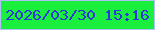 文字の大きさ：4、枠の色：aec0f7、背景の色：19ef3c、文字の色：2c38dc 無料ブログパーツのブログ時計