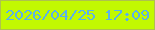 文字の大きさ：3、枠の色：aec24d、背景の色：c2f901、文字の色：5bb2e9 無料ブログパーツのブログ時計