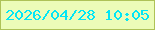 文字の大きさ：3、枠の色：aec257、背景の色：ecfcb8、文字の色：03e6f5 無料ブログパーツのブログ時計