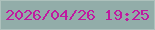 文字の大きさ：1、枠の色：aec2bd、背景の色：92ada9、文字の色：bf1ba0 無料ブログパーツのブログ時計