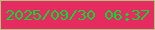 文字の大きさ：5、枠の色：aec37d、背景の色：e62b61、文字の色：05da36 無料ブログパーツのブログ時計