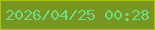 文字の大きさ：1、枠の色：aec40b、背景の色：799522、文字の色：6edc81 無料ブログパーツのブログ時計