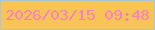 文字の大きさ：4、枠の色：aec5d2、背景の色：f6c457、文字の色：fc81b9 無料ブログパーツのブログ時計
