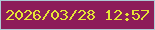 文字の大きさ：5、枠の色：aecad4、背景の色：8d1d59、文字の色：e6e535 無料ブログパーツのブログ時計