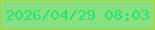 文字の大きさ：4、枠の色：aed12b、背景の色：87e082、文字の色：25e372 無料ブログパーツのブログ時計
