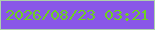 文字の大きさ：1、枠の色：aed1ac、背景の色：8957e8、文字の色：6dd022 無料ブログパーツのブログ時計