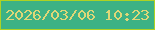 文字の大きさ：5、枠の色：aed223、背景の色：3cb285、文字の色：ddd777 無料ブログパーツのブログ時計