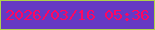 文字の大きさ：1、枠の色：aed349、背景の色：6639c3、文字の色：fe0661 無料ブログパーツのブログ時計