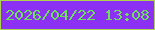 文字の大きさ：2、枠の色：aed34f、背景の色：8c31f3、文字の色：6be05b 無料ブログパーツのブログ時計