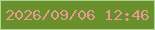文字の大きさ：5、枠の色：aed494、背景の色：6a902b、文字の色：e39d8e 無料ブログパーツのブログ時計