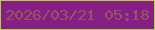 文字の大きさ：5、枠の色：aed537、背景の色：861e85、文字の色：94565f 無料ブログパーツのブログ時計