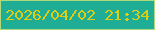 文字の大きさ：5、枠の色：aed97d、背景の色：1fad96、文字の色：dcce15 無料ブログパーツのブログ時計