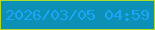 文字の大きさ：5、枠の色：aedb25、背景の色：0c90b5、文字の色：1ca6fa 無料ブログパーツのブログ時計