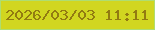 文字の大きさ：5、枠の色：aedd71、背景の色：d1d620、文字の色：927b11 無料ブログパーツのブログ時計