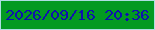 文字の大きさ：5、枠の色：aedee2、背景の色：039a22、文字の色：0f12ad 無料ブログパーツのブログ時計