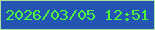 文字の大きさ：3、枠の色：aee0a3、背景の色：2455b2、文字の色：4df43f 無料ブログパーツのブログ時計