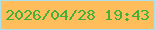 文字の大きさ：5、枠の色：aee0ec、背景の色：ffbd5c、文字の色：43b039 無料ブログパーツのブログ時計