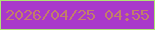 文字の大きさ：4、枠の色：aee474、背景の色：a938cb、文字の色：c27f6a 無料ブログパーツのブログ時計