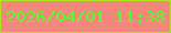 文字の大きさ：2、枠の色：aee51c、背景の色：f2877d、文字の色：54ff28 無料ブログパーツのブログ時計