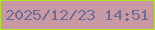 文字の大きさ：2、枠の色：aee520、背景の色：c899a3、文字の色：6c6d9b 無料ブログパーツのブログ時計