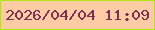 文字の大きさ：1、枠の色：aee60f、背景の色：fdcca4、文字の色：7f3051 無料ブログパーツのブログ時計