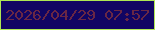 文字の大きさ：4、枠の色：aee753、背景の色：110563、文字の色：692745 無料ブログパーツのブログ時計