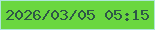文字の大きさ：5、枠の色：aee7d9、背景の色：6ad740、文字の色：2e5747 無料ブログパーツのブログ時計