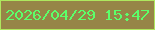 文字の大きさ：5、枠の色：aee85e、背景の色：968547、文字の色：5cff6a 無料ブログパーツのブログ時計