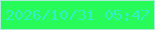 文字の大きさ：2、枠の色：aee8d8、背景の色：27fb5a、文字の色：36edc6 無料ブログパーツのブログ時計